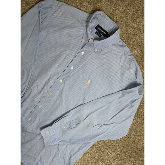 Polo Ralph Lauren Other - Ralph Lauren Golf Mens L Tilden Button Up Long Sleeve‎ Shirt Blue Plaid Cotton